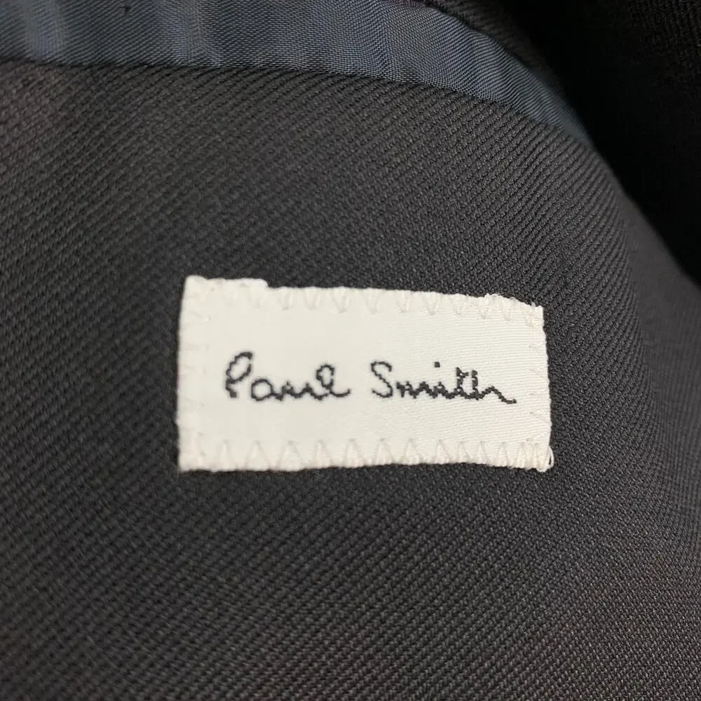 PAUL SMITH Size 40 Black Wool Silk Notch Lapel Sport Coat